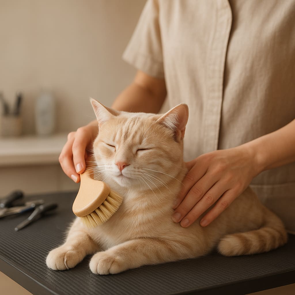 Sanfte Katzenpflege im Salon